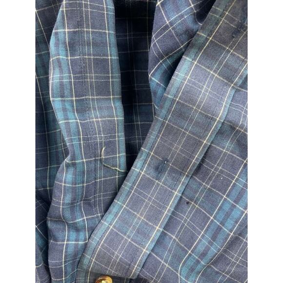 Ely Casuals Plaid Button Down Shirt Men 4XLT Blue Plaid Short Sleeve Western - Picture 9 of 9